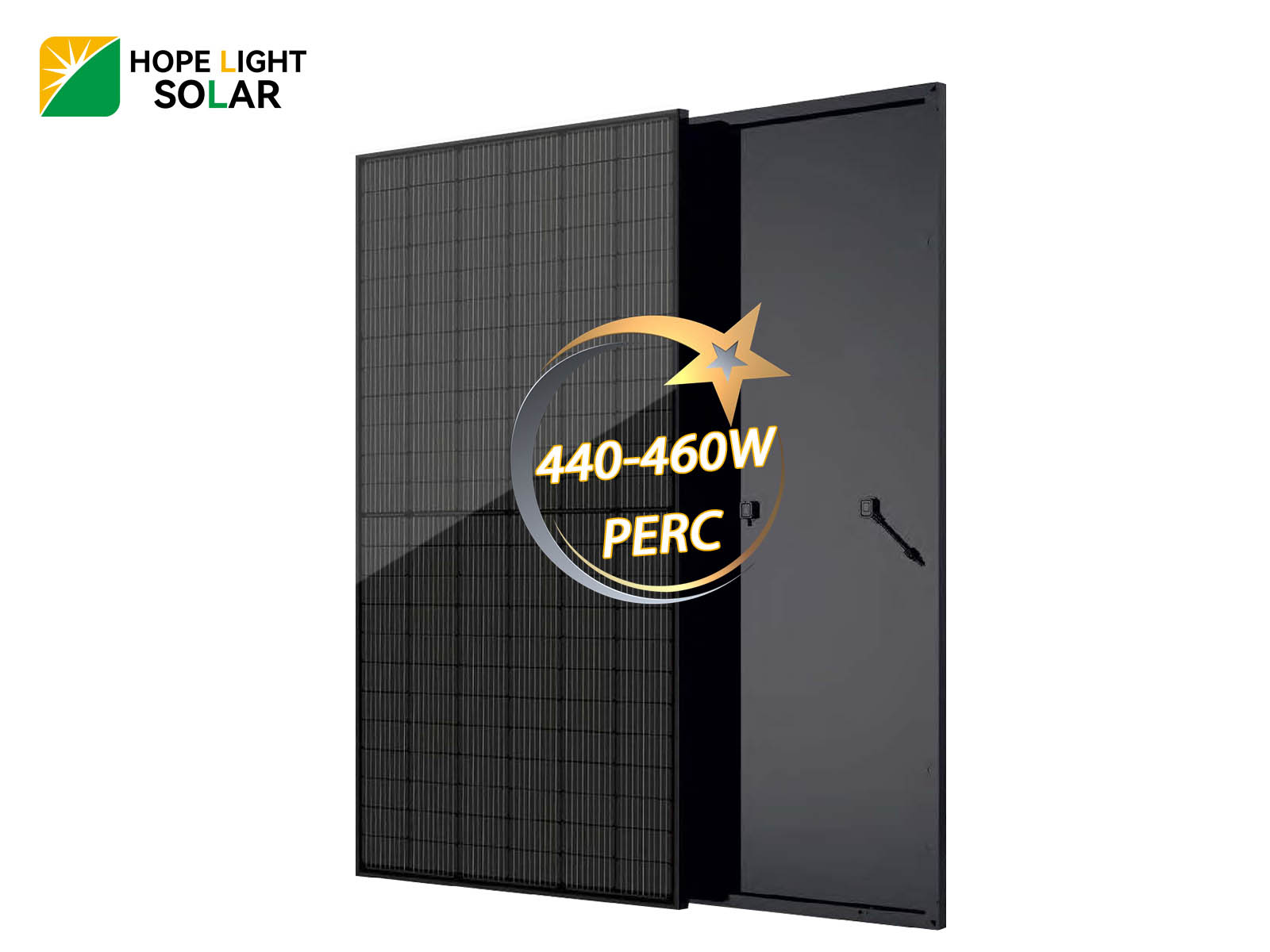 Panel solar PERC de vidrio único, completamente negro, 450 W