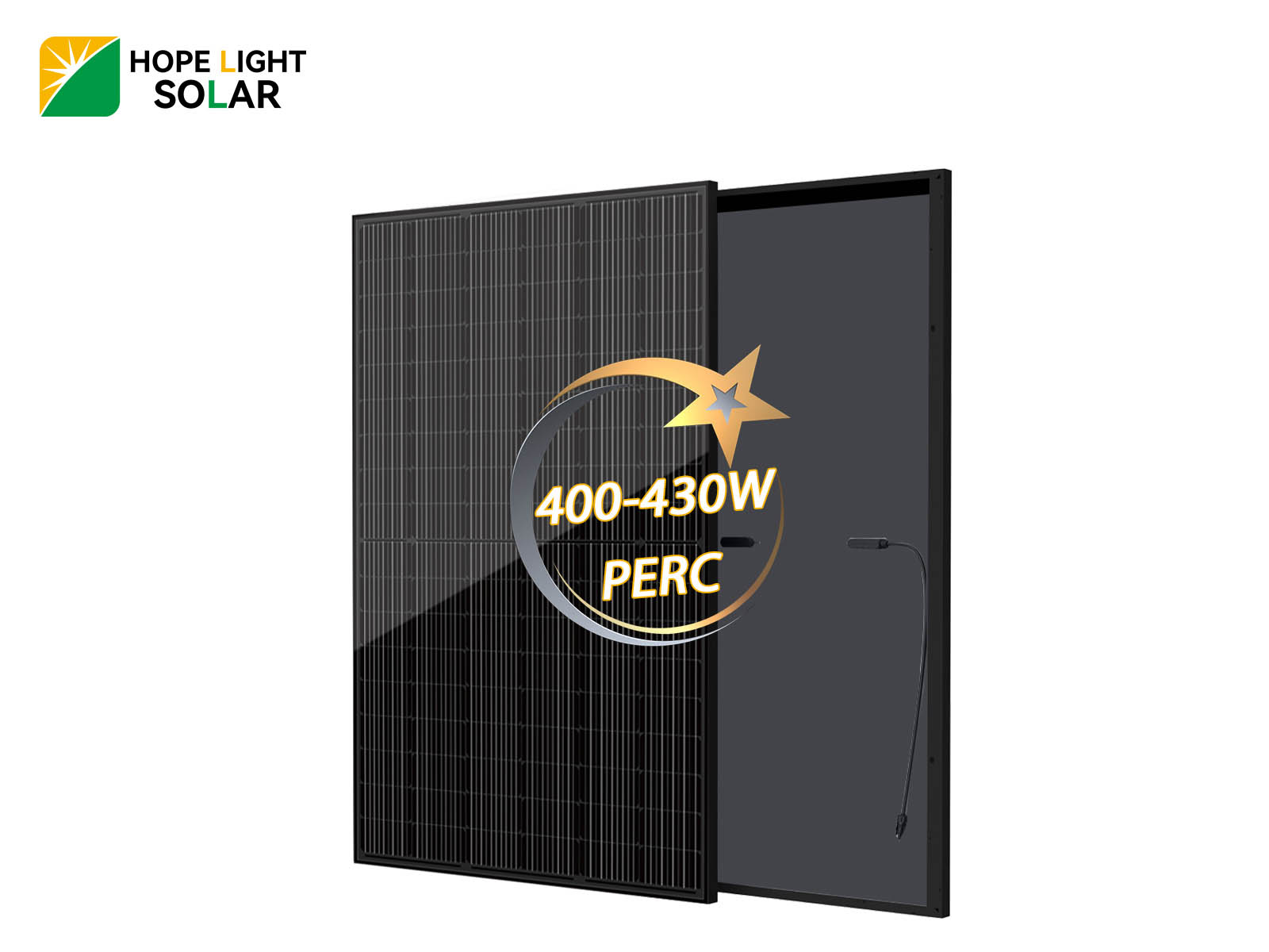 Panel solar PREC de vidrio único, negro completo, 430 W